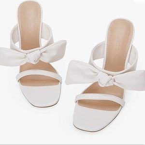 Laicigo Off White Bow Heeled Sandals-New Size 8